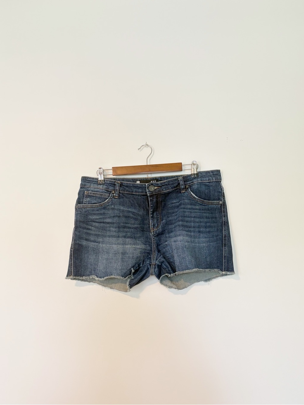 Kut from the Kloth Gidget Dark Blue Denim Cutoff Shorts